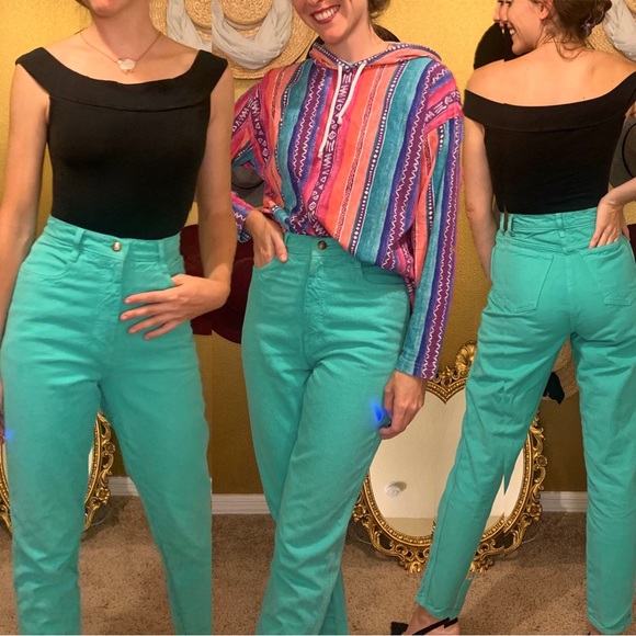 Vintage 80s 90s - retro tight high-waist tapered jeans - Picture 7 of 7